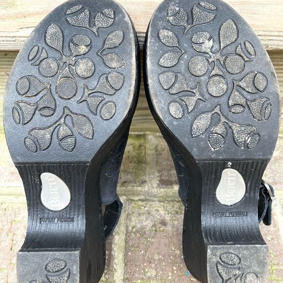 Born Black Leather Perforated Open Toe Sling Back Mule 7.5 - Picture 4 of 7